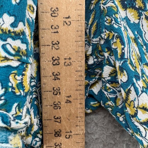 Maeve by Anthropologie Green Floral Short Sleeve Romper Belted Size 4 - Picture 11 of 14